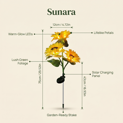Sunara™ Solar Sunflower Garden Lights